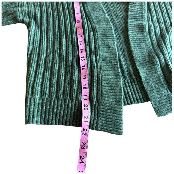 Autumn Cashmere Green Ribbed Open Front Cardigan 100% Cashmere Women’s Sweater S - Picture 6 of 6